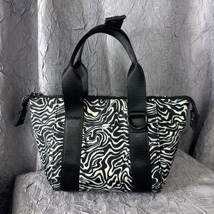 Fabletics - Mini Grip Duffle Zebra Print Black & White - Mini Gym Bag (10.5”X7”)